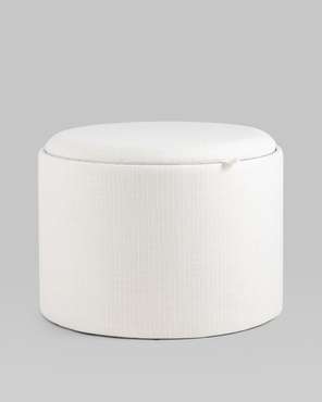 Пуф-столик L белого цвета с ящиком IMR-1551773
