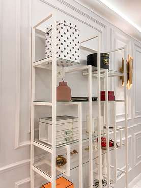 Журнальный столик "Alfred" белый с бронзовым стеклом (700х350х450)