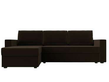Угловой диван-кровать Траумберг Лайт коричневого цвета левый угол 