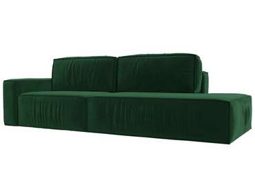 Прямой диван-кровать Прага модерн темно-зеленого цвета подлокотник слева