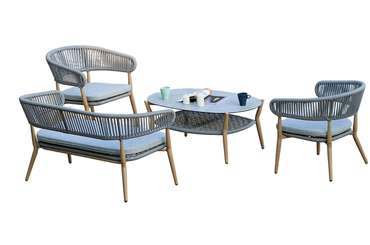Комплект садовой мебели Samos серо-голубого цвета