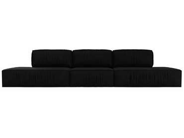 Прямой диван-кровать Прага лофт лонг черного цвета