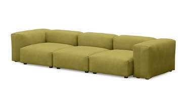 Прямой диван Фиджи трехсекционный горчично-зеленого цвета