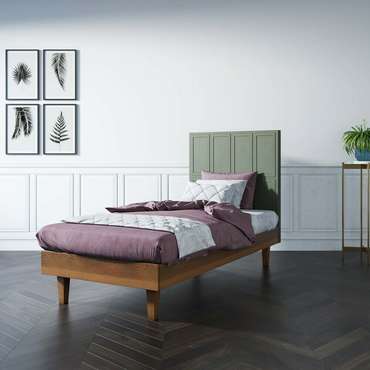 Кровать Andersen 120х190 с изголовьем зеленого цвета