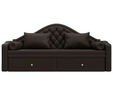 Диван-кровать Сойер коричневого цвета (экокожа)