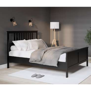 Кровать Кымор 140х200 черного цвета без подъемного механизма
