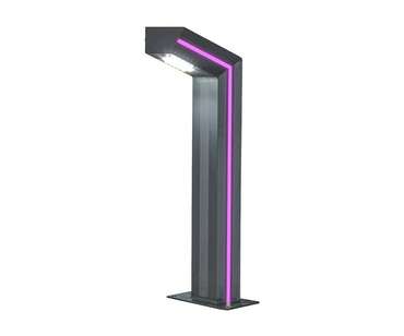 Светильник уличный серый 220V w15*7,5 h80 Led 10W (4000K) Декоративная подсветка розовая.