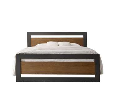 Кровать Чарльстон 140х200 черно-коричневого цвета
