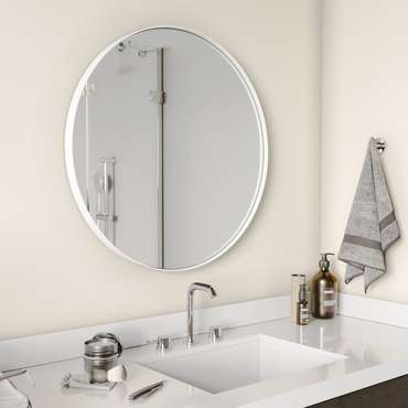 Дизайнерское настенное зеркало Rauntel M в раме белого цвета