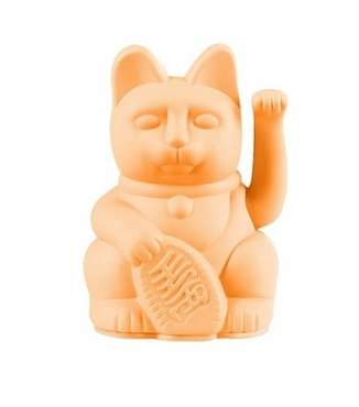 Декоративная фигурка-статуэтка Lucky Cat Mini персикового цвета 
