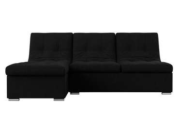 Угловой диван-кровать Релакс черного цвета угол левый
