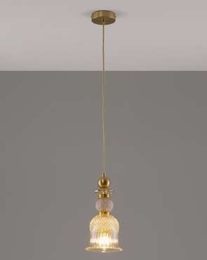 Подвесной светильник Glassy М бронзово-янтарного цвета