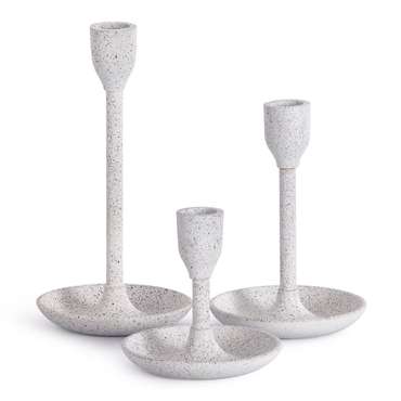 Набор из трех подсвечников Klev белого цвета