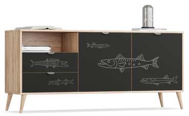Комод Бержер Fish черного цвета
