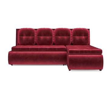 Угловой диван-кровать Кормак темно-красного цвета