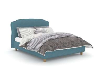 Кровать Оскар Box High 160х200 голубого цвета с подъемным механизмом