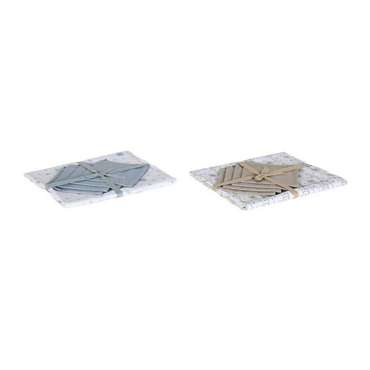 Скатерть и салфетки DKD Home Decor 150 x 150 x 0,5 см Синий Коричневый Белый (2 штук)