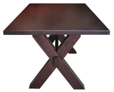 Обеденный стол из массива сосны Акадия в цвете темный орех