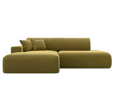Угловой диван-кровать Лига 036 Модерн желтого цвета левый угол