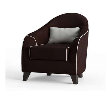 Кресло Бемоль в обивке из велюра коричневого цвета