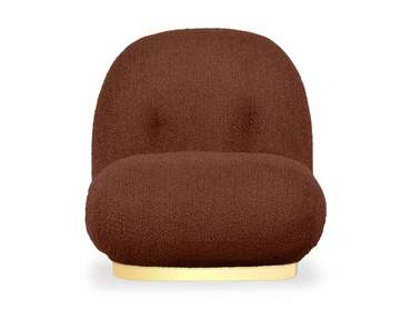 Кресло Pacha Wood коричневого цвета с золотым основанием