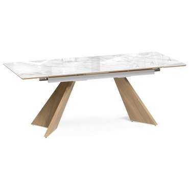 Раздвижной обеденный стол Ливи белого цвета