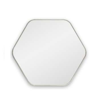 Настенное зеркало Hexagon S в раме серебряного цвета