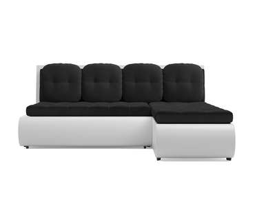 Угловой диван-кровать Кормак черно-белого цвета