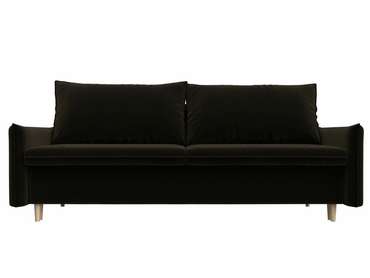 Прямой диван-кровать Хьюстон темно-коричневого цвета