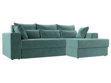 Угловой диван-кровать Майами бирюзового цвета правый угол