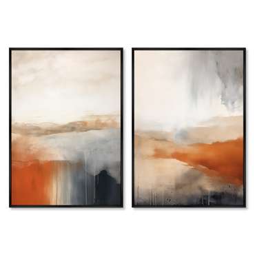 Набор из двух репродукций картин Landscape collection, Rusty mist, 2024г.