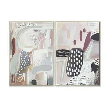 Картина 63 x 4,5 x 93 cm Абстракция город (2 штук)