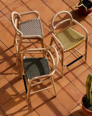 Барный стул Sheryl Beige S из дерева бежевого цвета