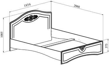 Кровать с основанием Ассоль 180х200 белого цвета