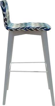 Барный стул Архитектор Montblanc сине-белого цвета