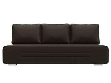 Прямой диван-кровать Приам коричневого цвета (экокожа)