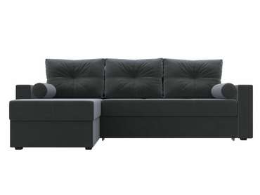 Угловой диван-кровать Верона серого цвета левый угол