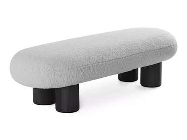 Банкетка Liora светло-серого цвета с черными ножками