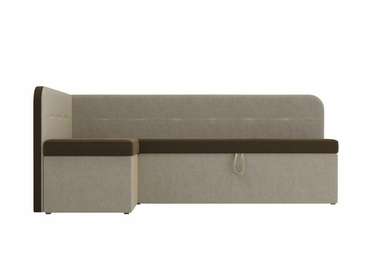Угловой диван-кровать Форест бежево-коричневого цвета левый угол