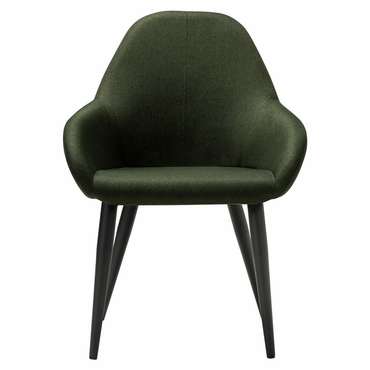 Стул-кресло Kent темно-зеленого цвета с черными ножками