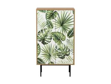 Шкаф Boho коричневого цвета с бело-зеленым фасадом