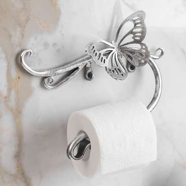 Держатель для туалетной бумаги Бабочка Эир серебряного цвета