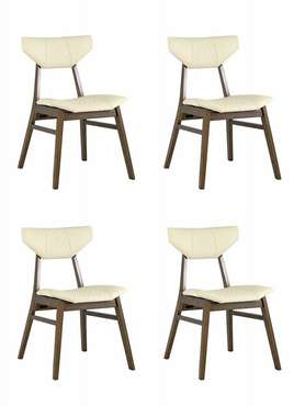 Набор из четырех стульев Tor бежево-коричневого цвета