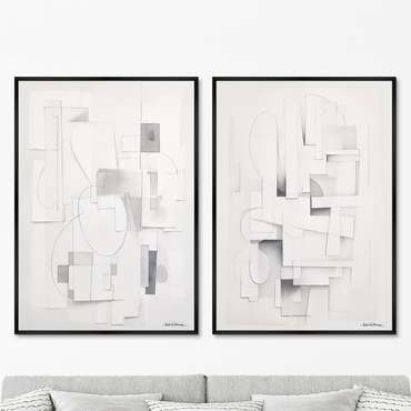 Набор из двух репродукций картин Search for the shapes, 2024г.