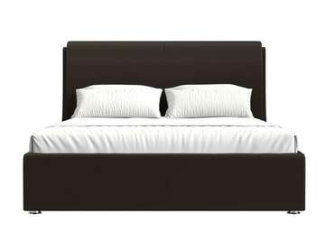 Кровать Принцесса 200х200 темно-коричневого цвета с подъемным механизмом (экокожа)