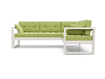 Угловой диван Астер с каркасом из массива сосны и обивкой из зеленой рогожки