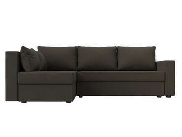 Угловой диван-кровать Мансберг темно-коричневого цвета левый угол