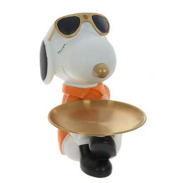Фигурка декоративная Собака Снуппи белого цвета