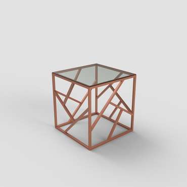 Журнальный столик "Ellis" бронзовый с прозрачным стеклом (450х450х450)