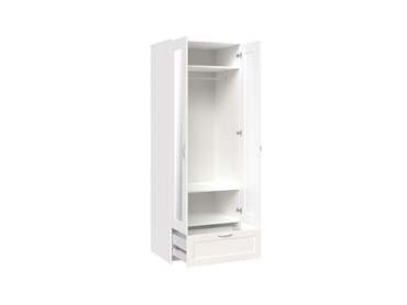 Шкаф Сириус двухдверный белого цвета с одним выдвижным ящикам и двумя зеркалами